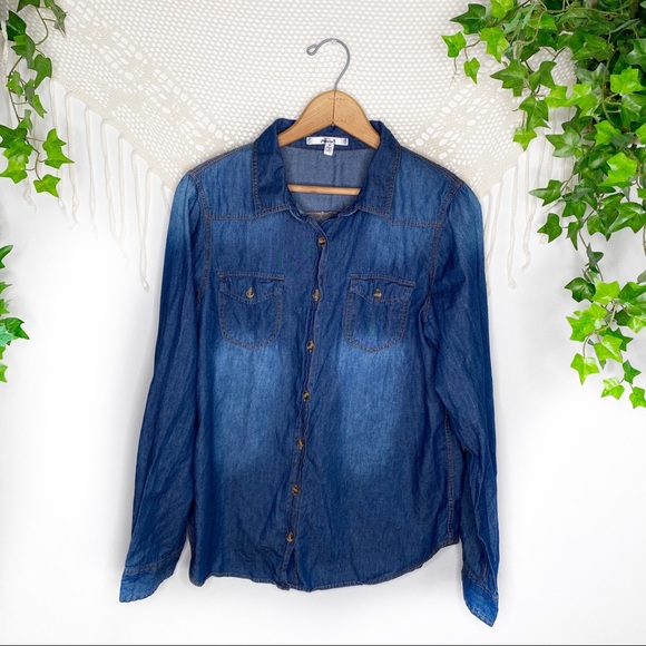 blue jean button down